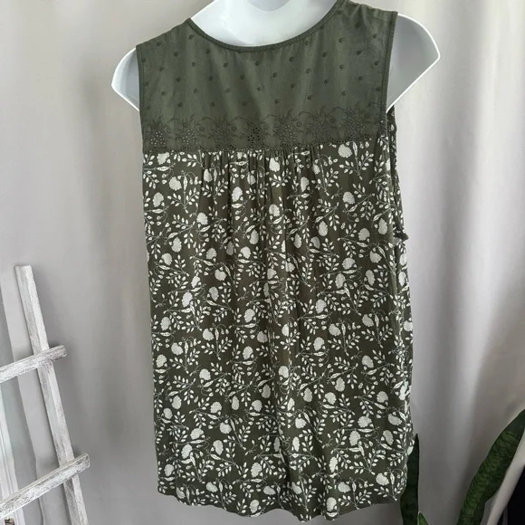 Lucky Brand Green Floral Print Tank Top - Sz 3X - Picture 5 of 8